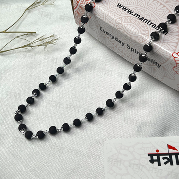 Karungali Malai Silver Cap Necklace - Certified