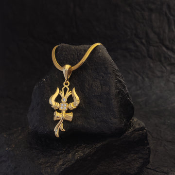 Bellora Premium Trishul Om and Damru pendant with chain